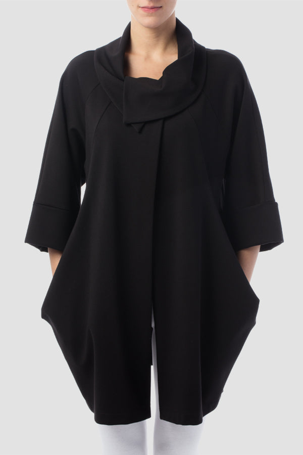 Joseph Ribkoff Cowl-Neck Coat Black