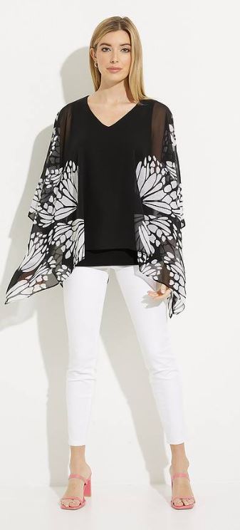 Joseph Ribkoff Butterfly Sleeve Top Style 231163
