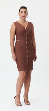 Joseph Ribkoff Espresso Sleeveless Dress Style 232055