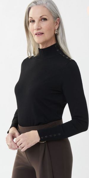 Joseph Ribkoff Black Studded Sweater Style 223954