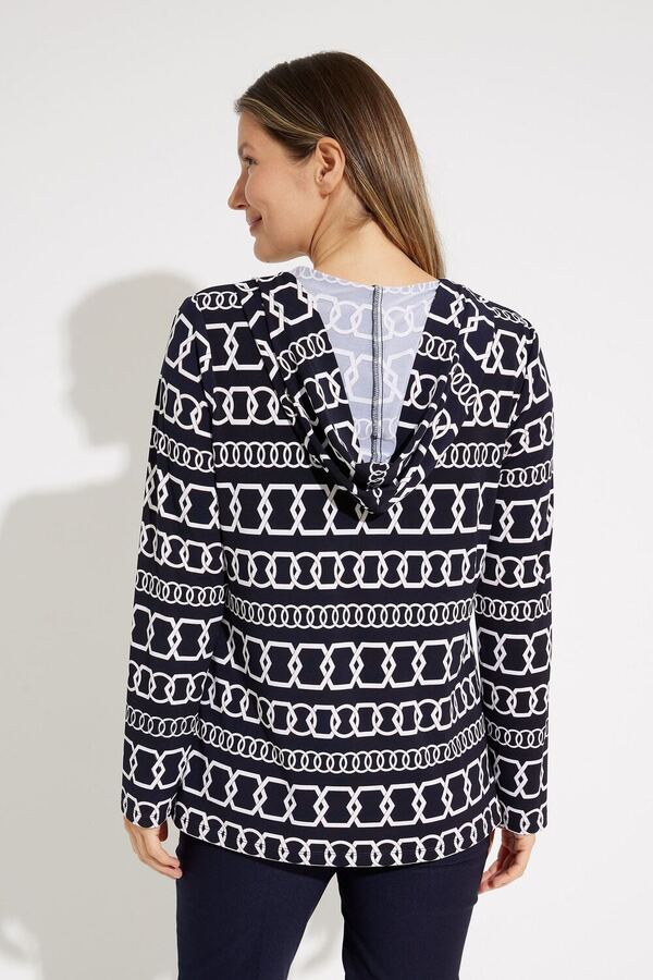 Joseph Ribkoff Chain Print Tunic Style 231259 Midnight Blue/Multi