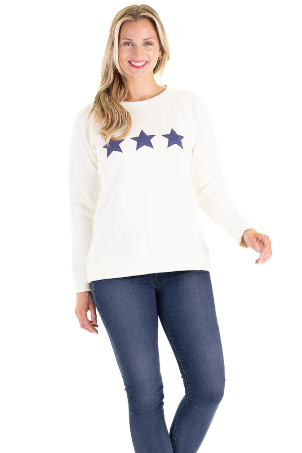 Duffield Lane Keily Sweatshirt WInter White Stars