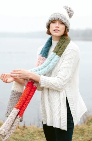 Mersea Multicolored Knit Striped Scarf