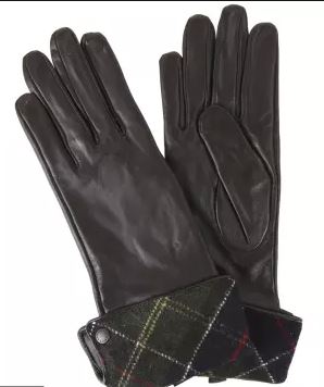 Barbour Lady Jane Leather Gloves Chocolate