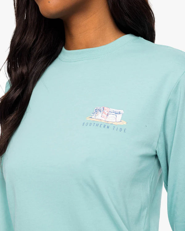 Southern Tide Lakeside Picnic Long Sleeve T-Shirt Agate Green