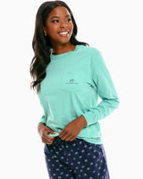 Southern Tide Leafy Skipjack Fill Women's Long Sleeve T-Shirt Wasabi
