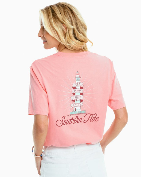 Southern Tide Let Your Light Shine Tee Coral Pink