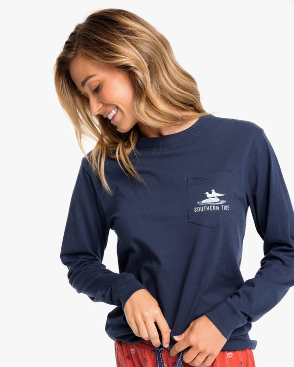 Southern Tide Light House Long Sleeve T-Shirt True Navy