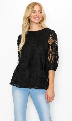 JOH Lily Lace Top Black