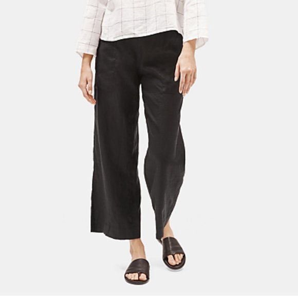 Cut-Loose Crop Wide Leg Tencel Pant Black