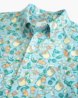 Southern Tide Marg Madness Intercoastal Short Sleeve Button Down Shirt in Rain Water