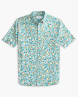 Southern Tide Marg Madness Intercoastal Short Sleeve Button Down Shirt in Rain Water