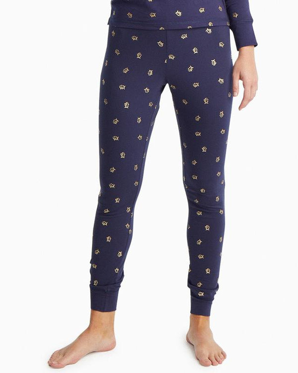 Southern Tide Metallic Skipjack Lounge Pant Nautical Navy