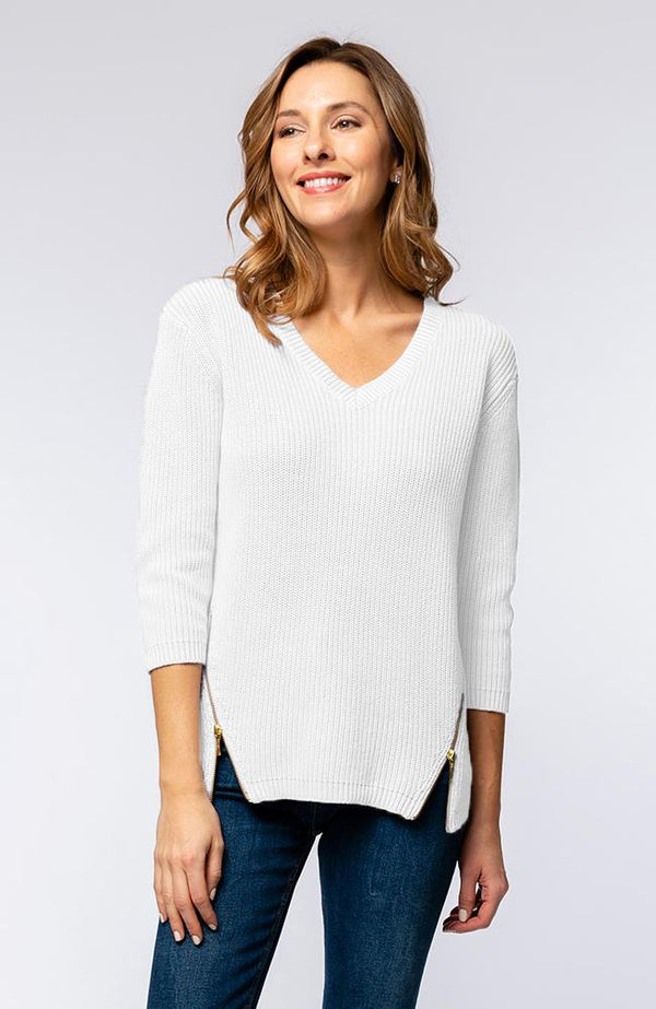 Tyler Boe Mineral Wash V Sweater White