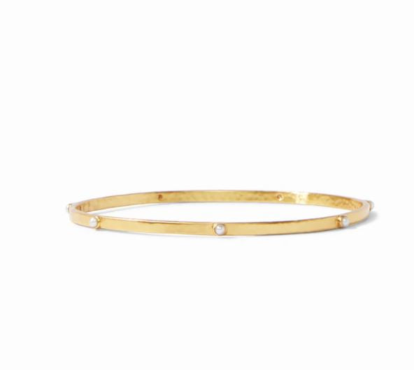 Julie Vos Crescent Bangle Gold Pearl Medium