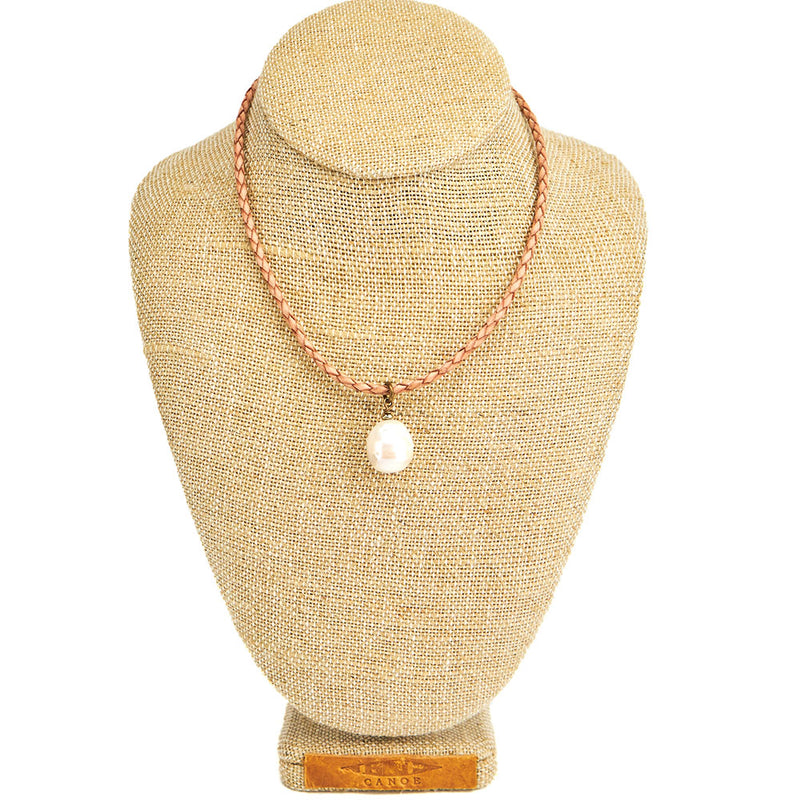 Canoe Natural Braided Bolo w/Pearl Necklace