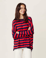 Mersea The Catalina Travel Sweater Ink/Red Stripe
