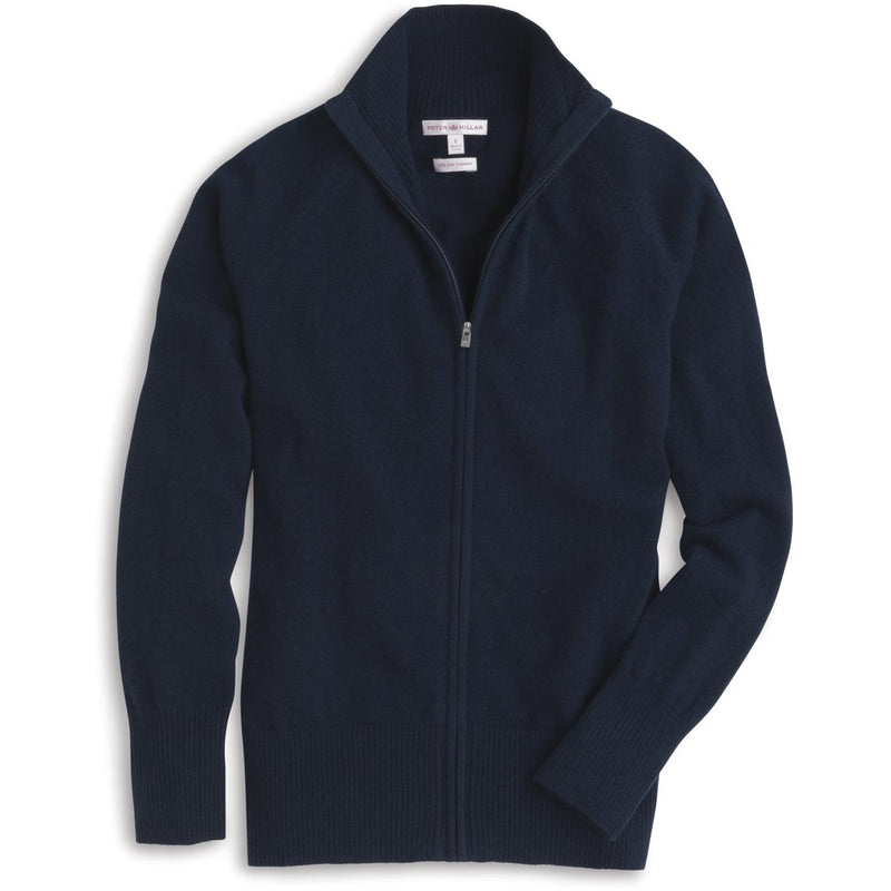 Peter Millar Cashmere Full-Zip Sweater Navy