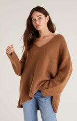 Z Supply Weekender Sweater Camel Brown