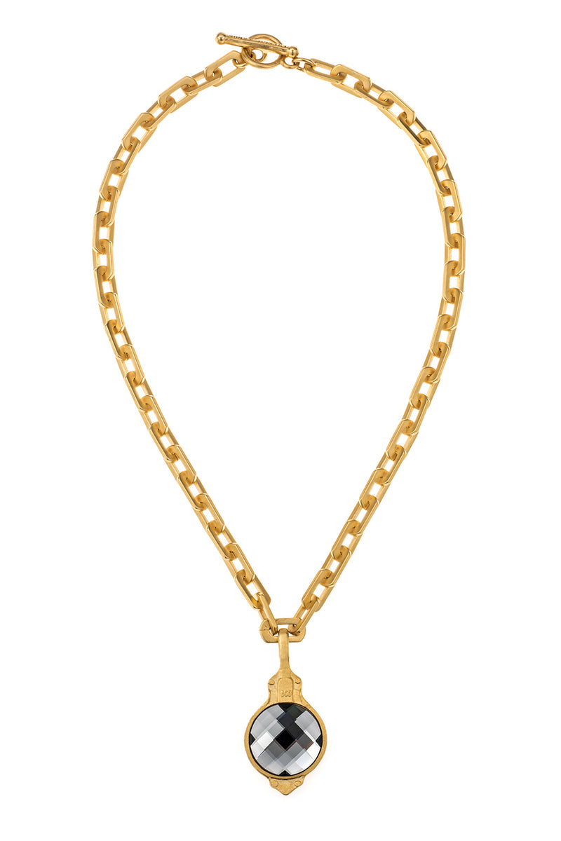 French Kande Honfleur Chain With Dunkerque Bezel and Black Diamond Euro Crystal