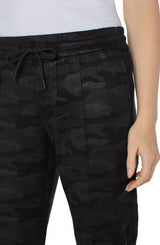 Liverpool Pull On Ankle Trouser With Pin Tucks Black Camo
