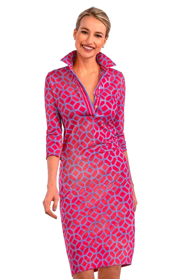 Gretchen Scott Everywhere Dress Lucy in the Sky with Diamonds Coral/Peri