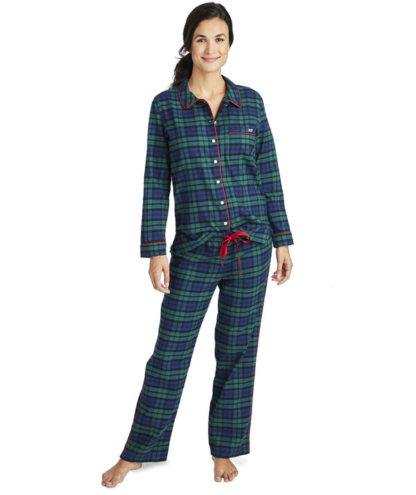 Vineyard Vines Vineyard Blackwatch Flannel Lounge Set Jet Black