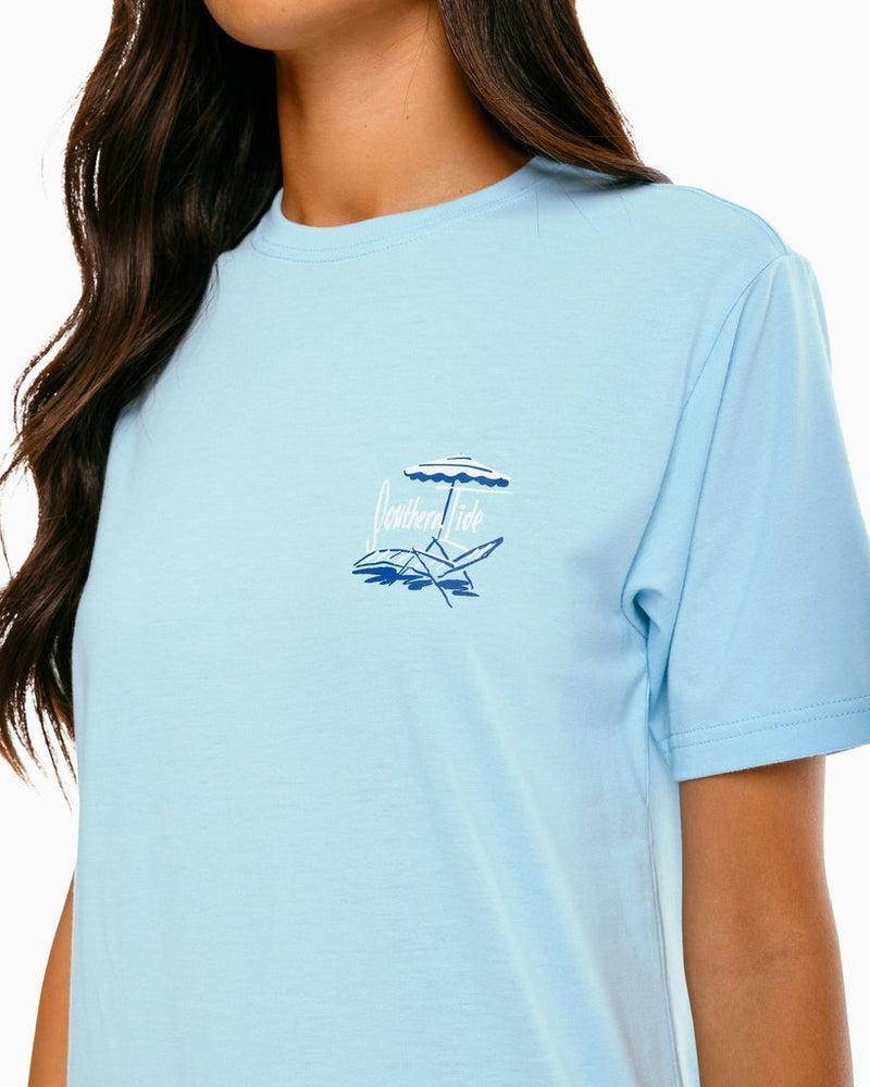 Southern Tide Short Sleeve Pool Open Daily Tee Aquamarine