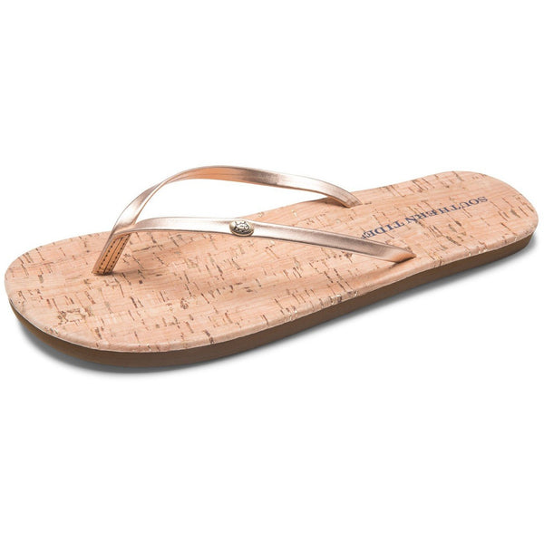 Southern Tide Promenade Cork Flip Flops Rose Gold