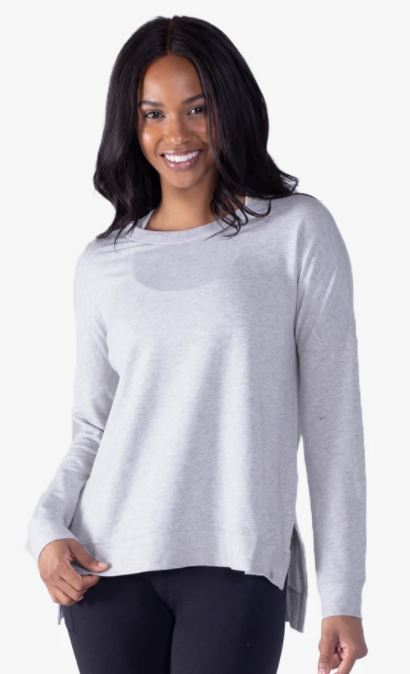 tasc Riverwalk French Terry Casual Sweatshirt Light Heather Gray