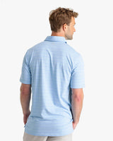 Southern Tide Ryder Heather Bombay Striped Polo Shirt Heather Boat Blue