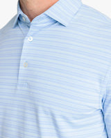 Southern Tide Ryder Heather Bombay Striped Polo Shirt Heather Boat Blue
