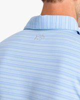 Southern Tide Ryder Heather Bombay Striped Polo Shirt Heather Boat Blue