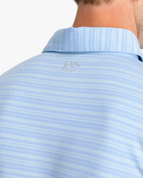 Southern Tide Ryder Heather Bombay Striped Polo Shirt Heather Boat Blue