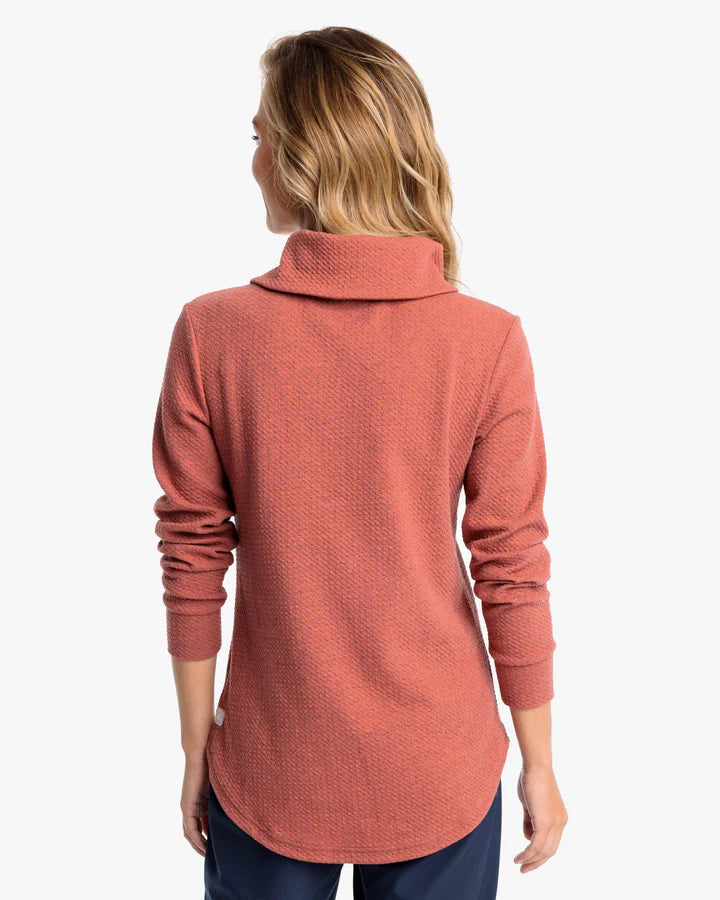 Southern Tide Sadie Split Neck Tunic Heather Mineral Red
