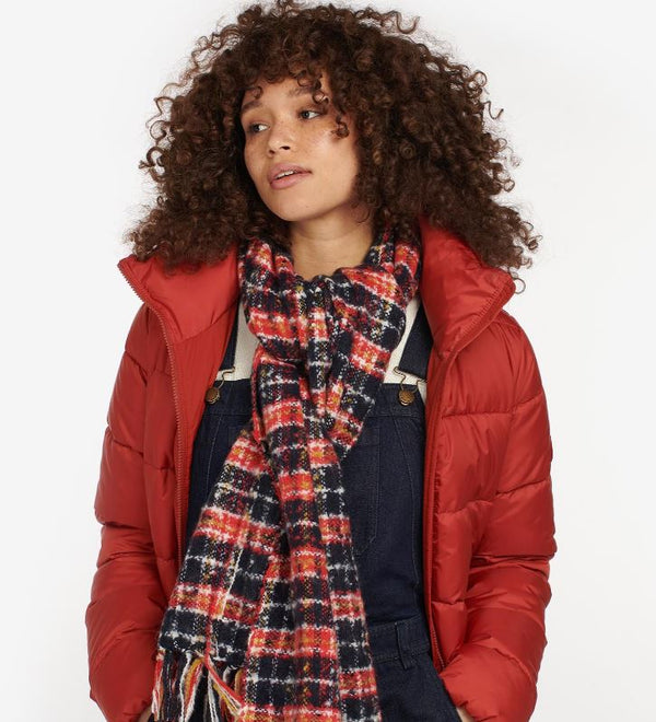 Barbour Ingham Boucle Scarf Navy/Red