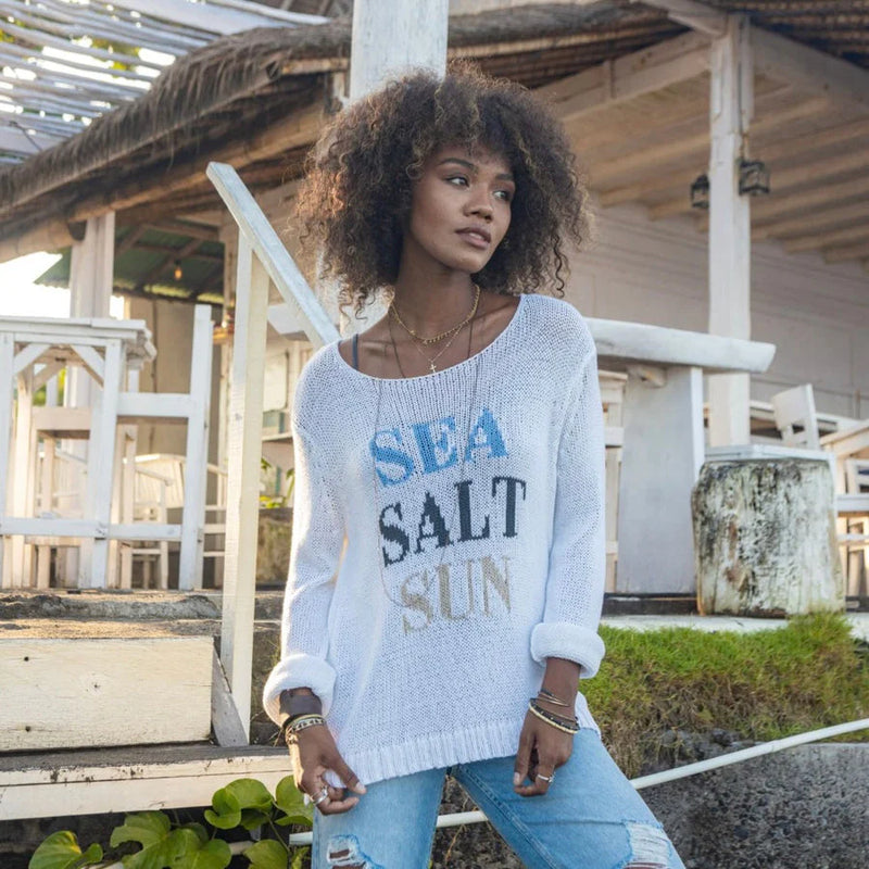 Wooden Ships Sea Salt Sun Crew Cotton Breaker White