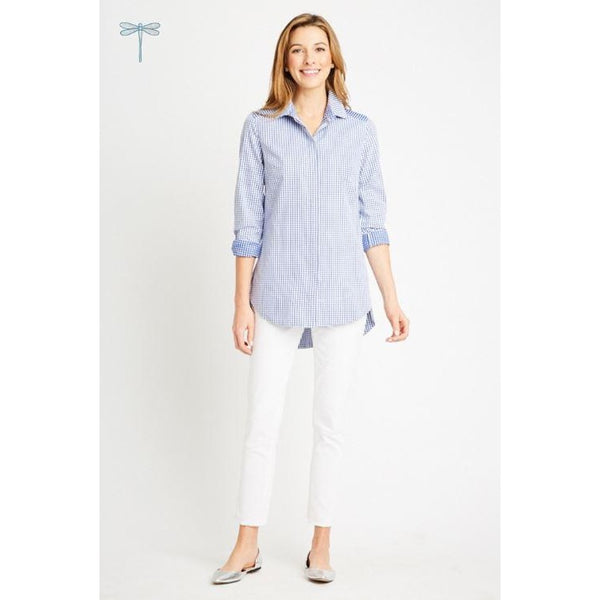 Tyler Boe Reverse Check Sherri Button Down Shirt New Cobalt