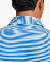 Southern Tide brrr°®-eeze Shores Striped Performance Polo Shirt in Baltic Teal
