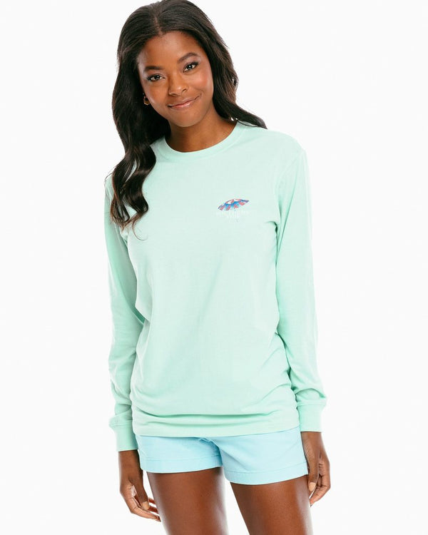 Southern Tide Sittin In The Shade Long Sleeve T Shirt Mist Green