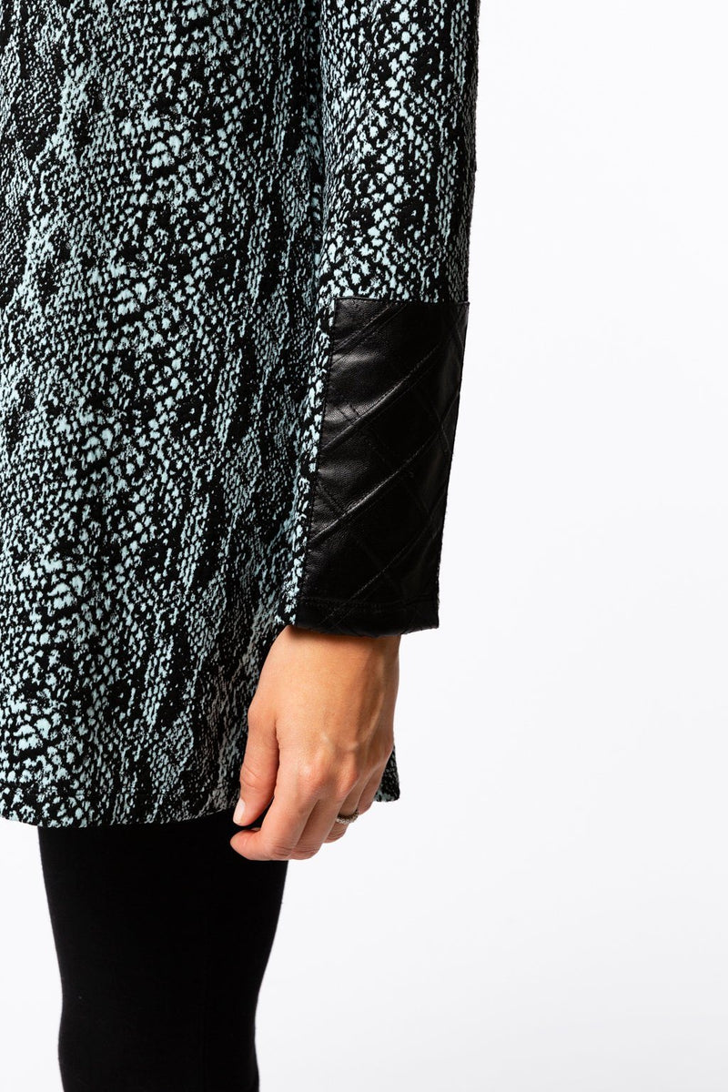 Tyler Boe Crissy Jacquard Tunic Snakeskin Black/Beryl Blue