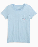 Southern Tide Starfish Surf Shop Fitted Tee Heather Aqua