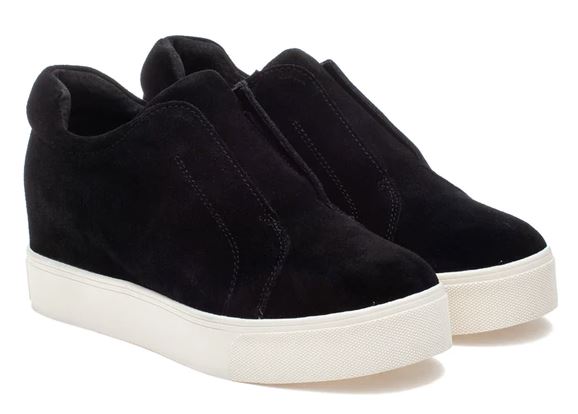 JSlides Starr Black Suede