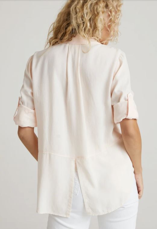 Bella Dahl Split Back Button Down - Sunkissed Coral