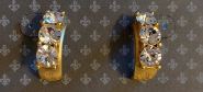 French Kande Gold Crystal Swarovski Huggies