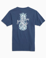 Southern Tide Short Sleeve Tie Dyed Pineapple T-Shirt Seven Seas Blue