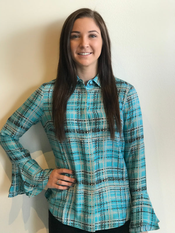 Tyler Boe Silk Plaid Ellery Multi Top