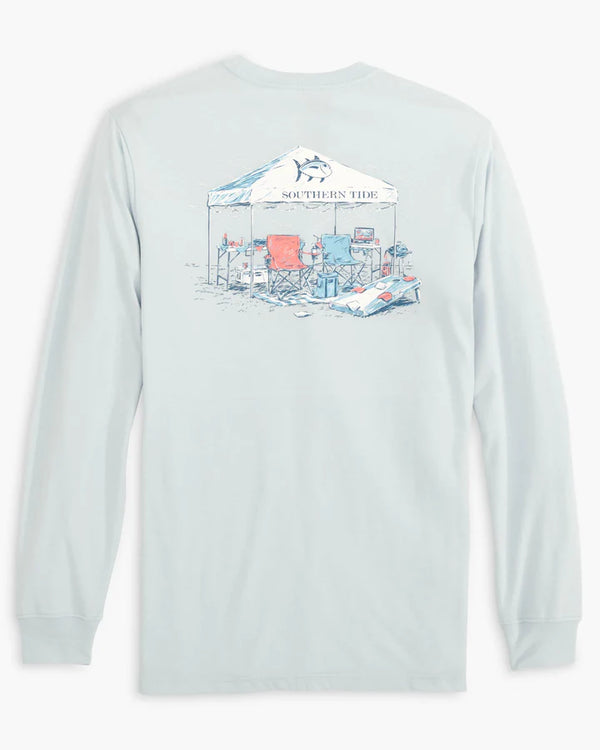 Southern Tide Time for a Tailgate Long Sleeve T-Shirt Iceberg Blue