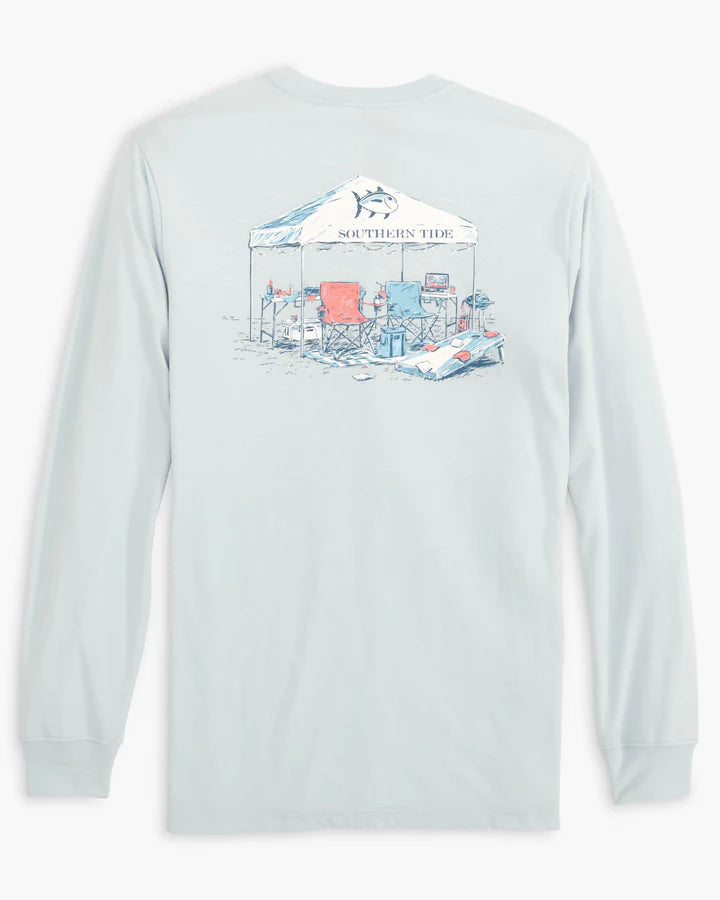 Southern Tide Time for a Tailgate Long Sleeve T-Shirt Iceberg Blue