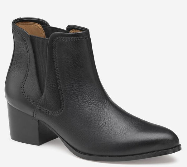 Johnston & Murphy Trista Chelsea Bootie Black Italian Calfskin